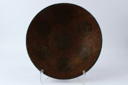 A VERY FINE 19TH CENTURY INDIAN KASHMIRI PAINTED AND LACQUERED PAPIER MACHE CHARGER. 40cms