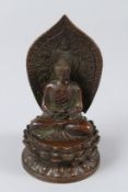 A CHINESE SHAKYAMUNI BUDDHA. 14cms high.