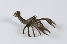A JAPANESE OKIMONO BRONZE CRAYFISH. 10cms.