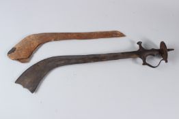 AN 18TH-19TH CENTURY INDIAN KORA SWORD. 60cms long.