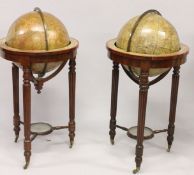 A SUPERB PAIR OF 19TH CENTURY TERRESTRIAL AND CELESTIAL GLOBES ON STAND by THOMAS MALBY & SON, 37 P