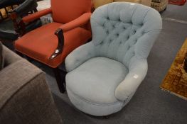 Victorian button upholstered bedroom chair.