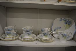 A Shelly floral decorated six place tea service.