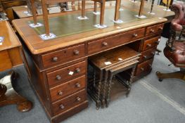 A Victorian mahogany pedestal desk.