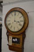 A Victorian walnut drop dial wall clock.