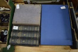 Two boxes containing stereoscopic viewing cards and a box of projector slides.