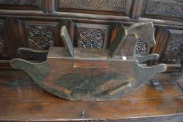 An old painted rocking horse.