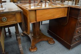 A Victorian mahogany pedestal Pembroke table.