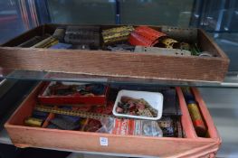 Two boxes of Meccano parts.