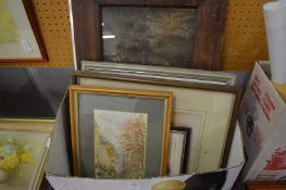 A small group of paintings and prints.