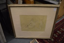 George Weissbort, nude reflection, pencil and wash, signed and dated together with five