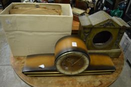 Mantel clock and other items.
