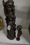 Two carved African wood figures.