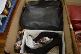 A pair of ladies shoes, size 6 together with a leather handbag.