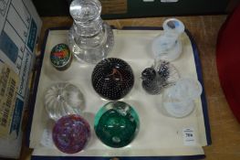 Glass paperweights etc.