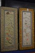 Two Chinese embroidered panels.