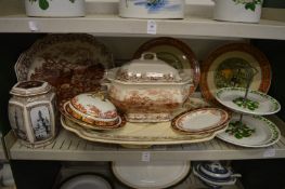 A quantity of decorative china to include a large meat plate.