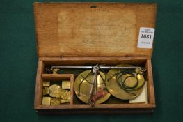 A box set of sovereign scales and weights with original retailers paper label.
