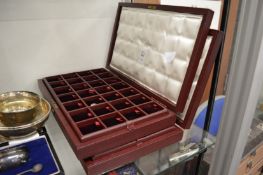 Two John Sparks leather coin collector's cases.