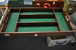 A large mahogany cutlery tray.
