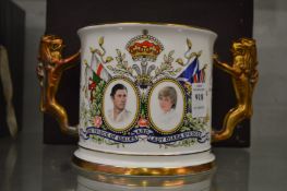 A Paragon china limited edition loving cup made to commemorate the marriage of Prince and Princess