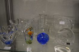 Scandinavian and other glassware to include a Pukeberg ornamental sculpture.