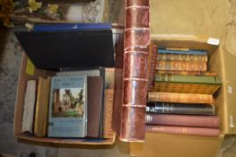 Leather bound and other books.