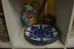 Decorative china to include a Doulton tobacco jar.