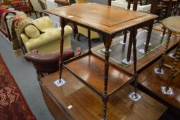 Victorian inlaid rosewood two-tier occasional table.