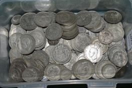 A group of pre-decimal coinage.