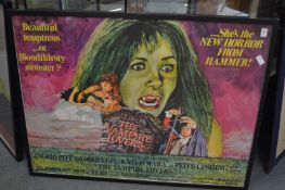 Two reproduction colour posters of Hammer Horror Films, The Vampire Lovers and Countess Dracula,