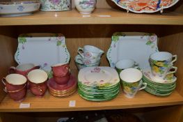 An Art Deco floral decorated tea set and other items.