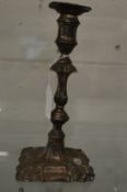 A silver candlestick.