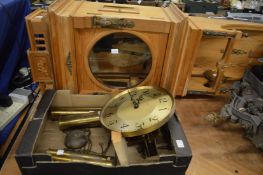 A large Continental pine cased wall clock.