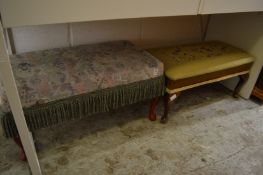 Two upholstered stools.