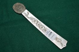 A Chinese white metal sceptre.