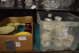 A quantity of decorative china to include Susie Cooper coffee cups and saucers.