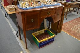 Georgian style mahogany bow front sideboard.