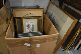 Small group of paintings and prints.