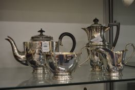 Plated four piece tea service.