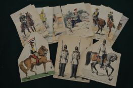 A group of postcards and other items depicting military figures.