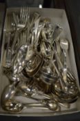 A quantity of silver flatware.