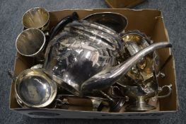 A good collection of silver items to include teapot, sauce boats, pedestal bowls etc.