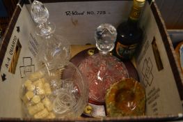 Cut glass decanters etc.