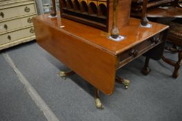 19th century mahogany pedestal Pembroke table.