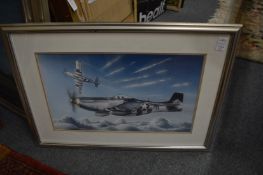 Three aeronautical watercolours and oils.