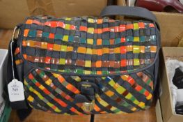 A colourful handbag.