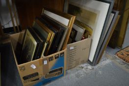 Quantity of paintings and prints.