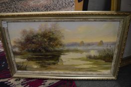 Anna Selenskih, Pink morning, oil on canvas together with two other Russian artworks.