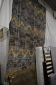 Decorative wool work carpet, 388cm x 180cm.